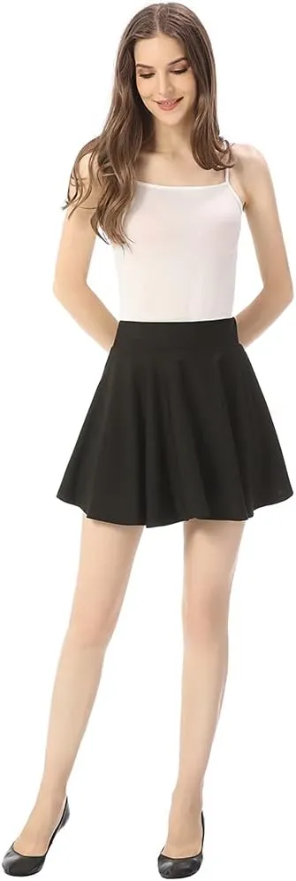 Hoerev Women Girls Short High Waist Pleated Skater Tennis Skirt