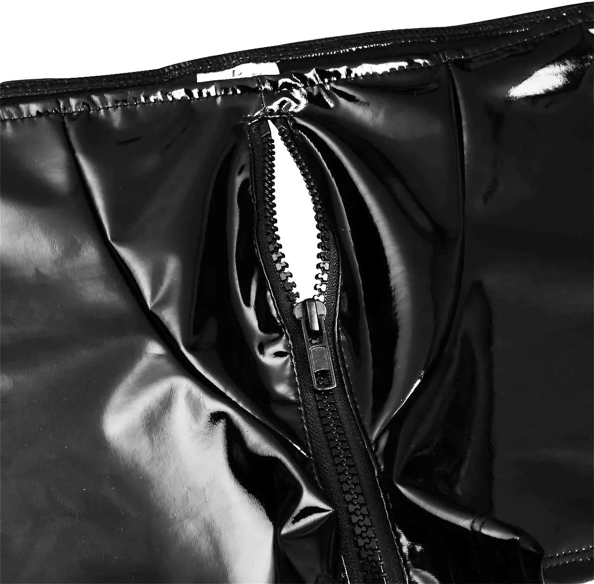 iEFiEL Mens Shiny Metallic Patent Leather Zipper Bulge Pouch Boxer Briefs Shorts Panties Underpants