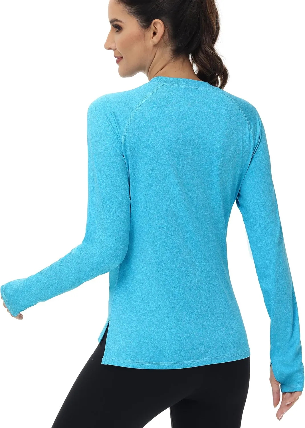 isnowood Women's Sun Protection Long Sleeve Shirts, UPF 50  UV Rash Guard Swim Clothing, Workout Hiking Running Athletic Tops