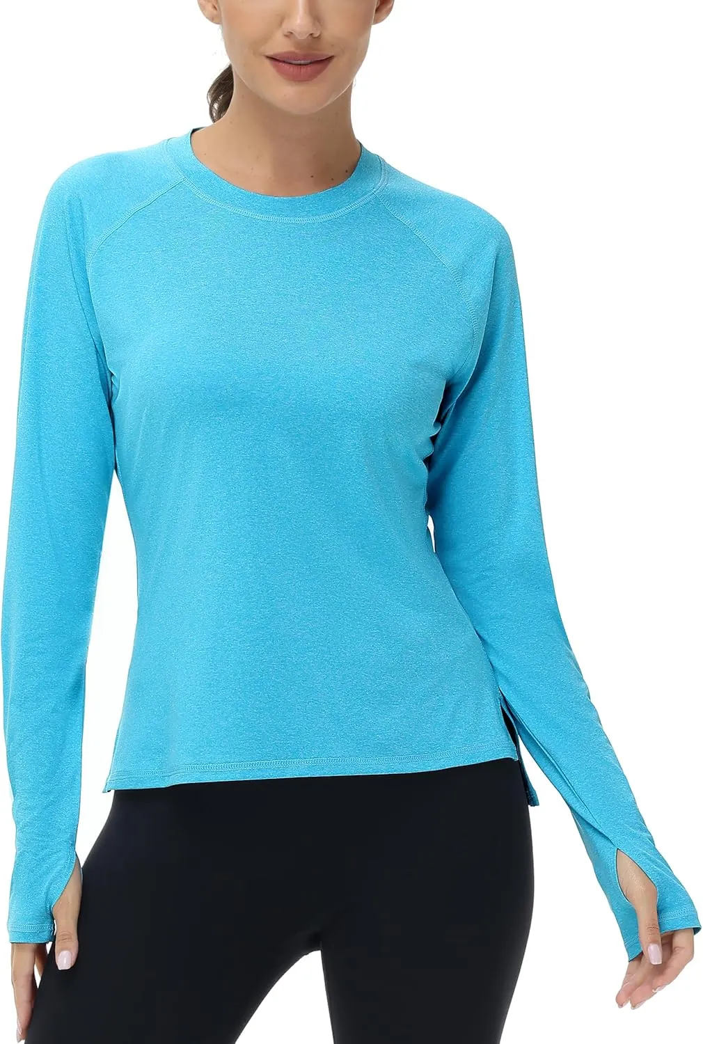 isnowood Women's Sun Protection Long Sleeve Shirts, UPF 50  UV Rash Guard Swim Clothing, Workout Hiking Running Athletic Tops