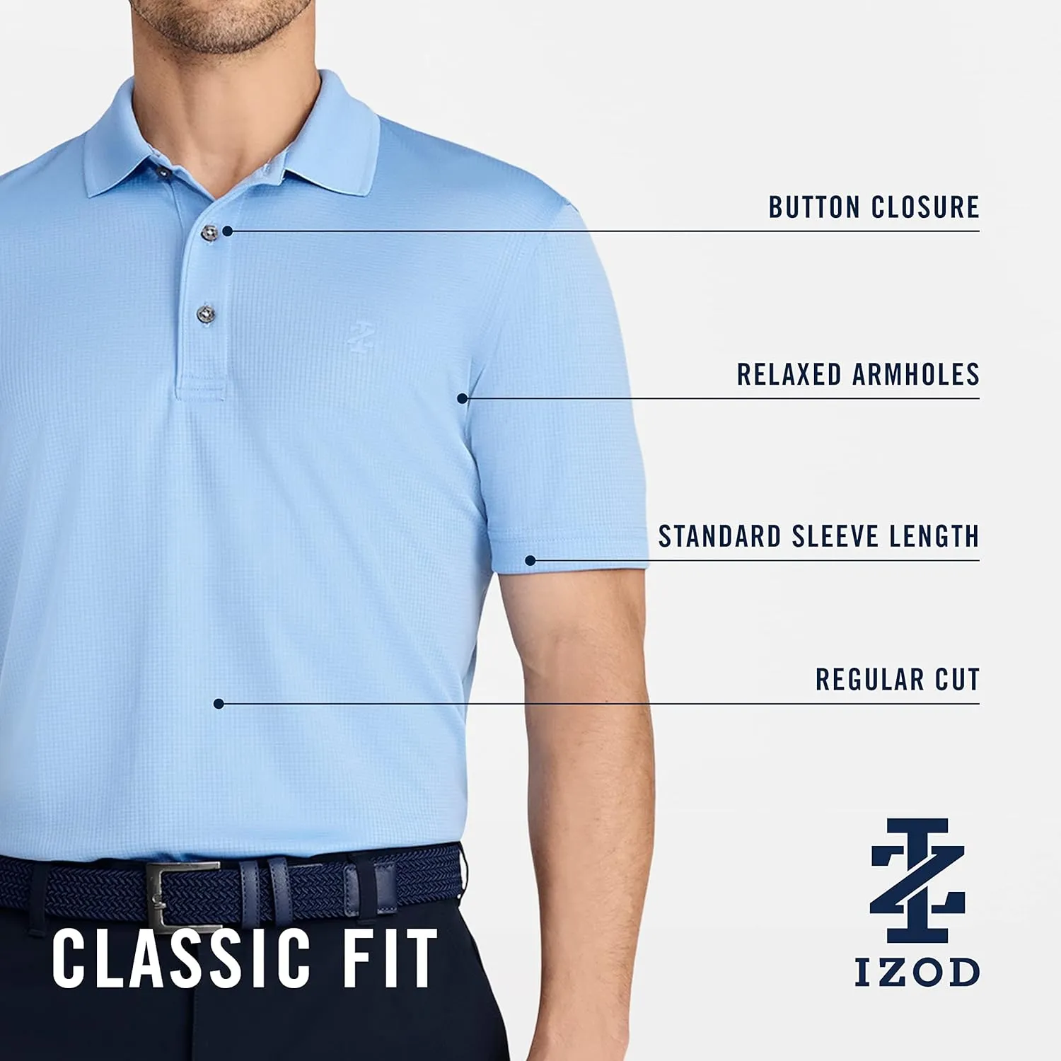 IZOD Men's Performance Golf Grid Polo