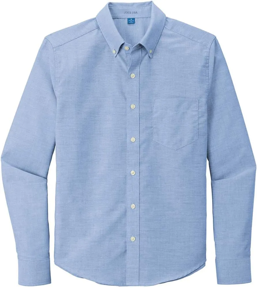 Joe's USA Men's Stain Resistant Untucked Fit Oxford Shirt in Sizes XS-4XL