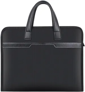 JSEIAJB Document Bag Black Handbag Casual Canvas Business Briefcase Large Capacity File Handbag Waterproof Thickened