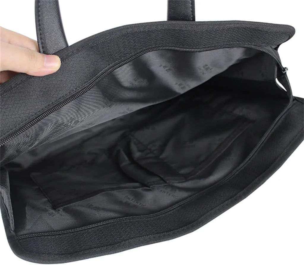 JSEIAJB Document Bag Black Handbag Casual Canvas Business Briefcase Large Capacity File Handbag Waterproof Thickened