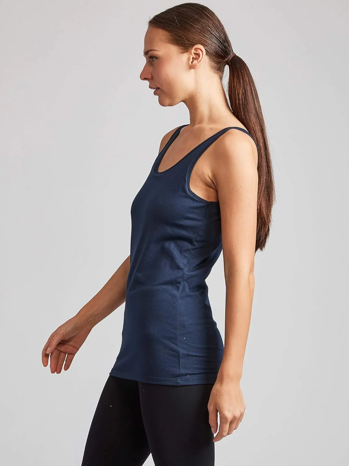 Kalon Women's 4-Pack Modern Busty Shelf Bra Cami Base Layer Camisole Tank Top
