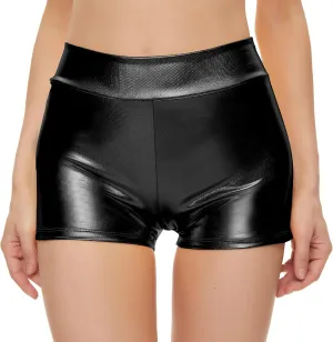 Kepblom Womens Metallic Booty Shorts High Waisted Shiny Rave Bottoms for Dance Festival Costumes