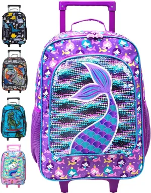 Kids Suitcase with Wheels for Girls and Boys, Rolling Carry on Luggage for Toddler Children