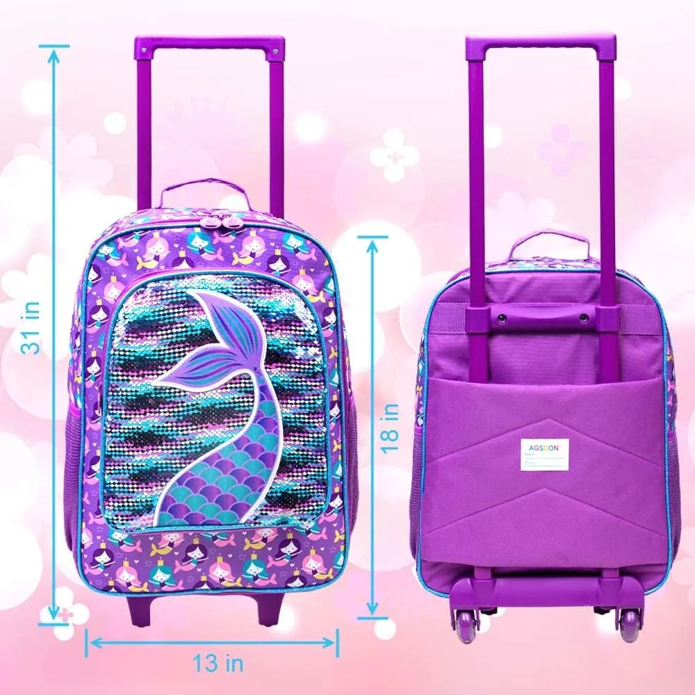 Kids Suitcase with Wheels for Girls and Boys, Rolling Carry on Luggage for Toddler Children