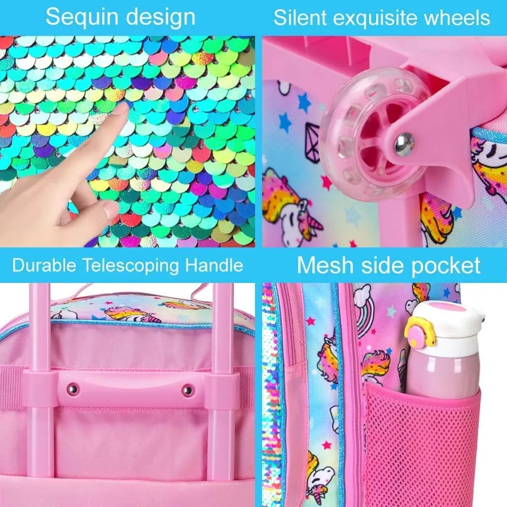 Kids Suitcase with Wheels for Girls and Boys, Rolling Carry on Luggage for Toddler Children