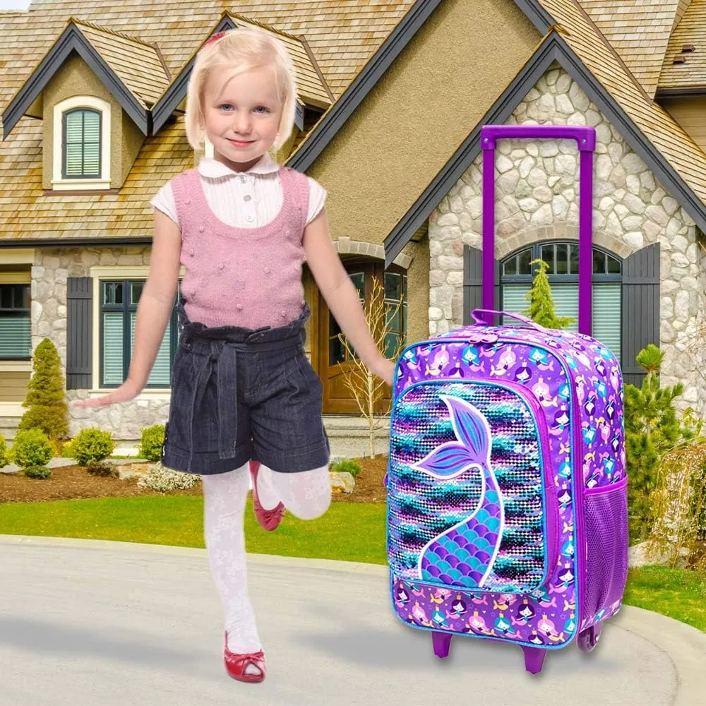 Kids Suitcase with Wheels for Girls and Boys, Rolling Carry on Luggage for Toddler Children