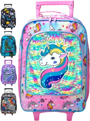 Kids Suitcase with Wheels for Girls and Boys, Rolling Carry on Luggage for Toddler Children