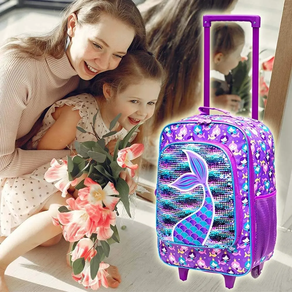 Kids Suitcase with Wheels for Girls and Boys, Rolling Carry on Luggage for Toddler Children