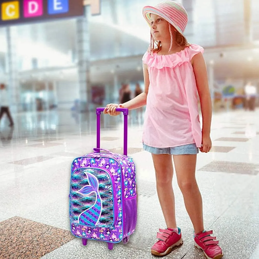 Kids Suitcase with Wheels for Girls and Boys, Rolling Carry on Luggage for Toddler Children