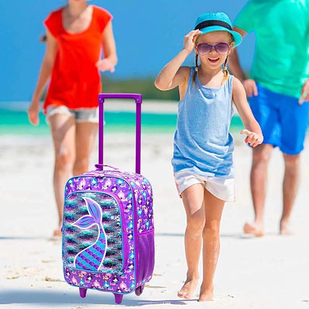 Kids Suitcase with Wheels for Girls and Boys, Rolling Carry on Luggage for Toddler Children