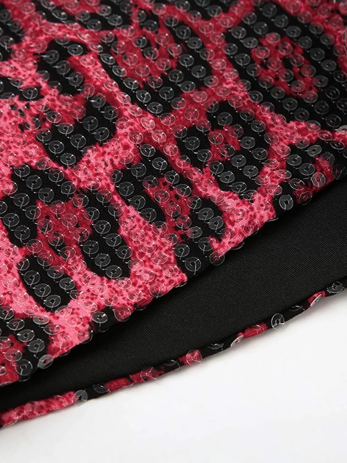 KIRJAUDU Women's Leopard Print Sequin Shorts Low Rise Sexy Rave Club Party Hot Pants