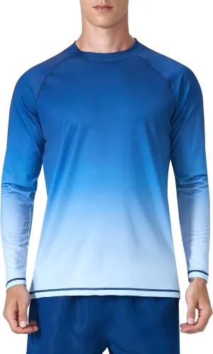 KPSUN Mens Swim Shirts UPF 50  Rash Guard Long Sleeve Sun UV Protection Beach Shirts Quick Dry Fishing T-Shirt