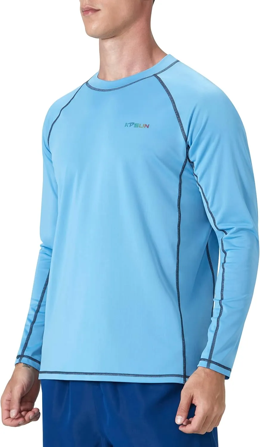 KPSUN Mens Swim Shirts UPF 50  Rash Guard Long Sleeve Sun UV Protection Beach Shirts Quick Dry Fishing T-Shirt
