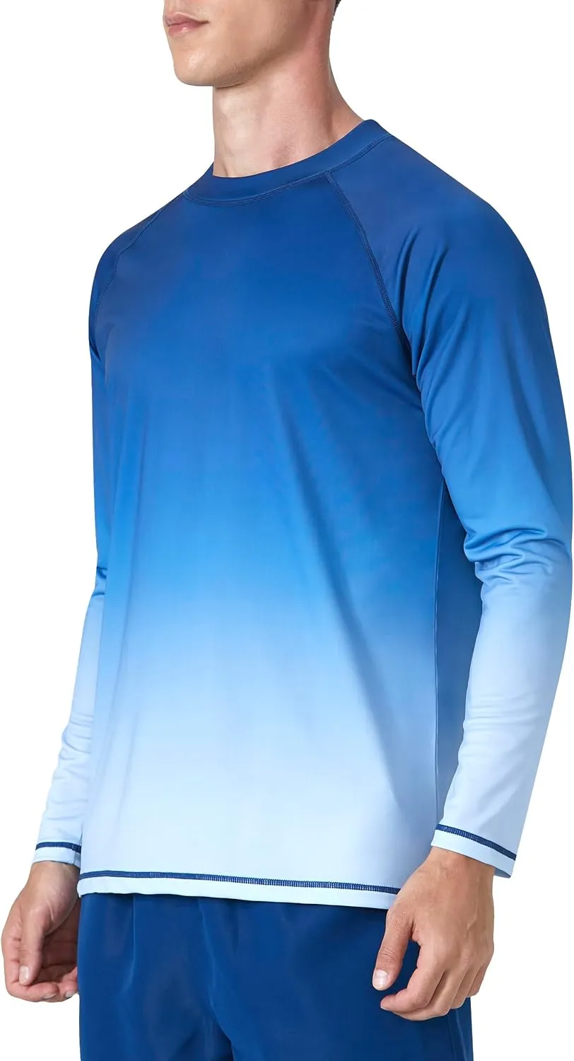 KPSUN Mens Swim Shirts UPF 50  Rash Guard Long Sleeve Sun UV Protection Beach Shirts Quick Dry Fishing T-Shirt