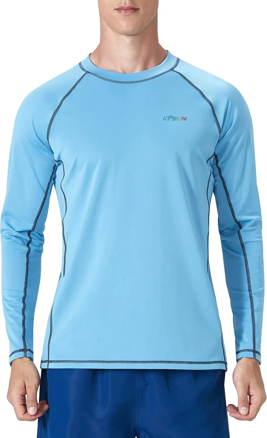 KPSUN Mens Swim Shirts UPF 50  Rash Guard Long Sleeve Sun UV Protection Beach Shirts Quick Dry Fishing T-Shirt