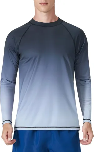 KPSUN Mens Swim Shirts UPF 50  Rash Guard Long Sleeve Sun UV Protection Beach Shirts Quick Dry Fishing T-Shirt