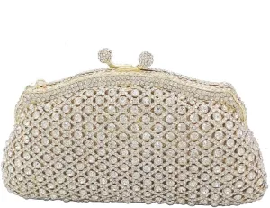 Ladies Silver Crystal Clutch Rhinestones Purse Woman Fancy Evening Shoulder Handbag Wedding Dress Dinner Bag