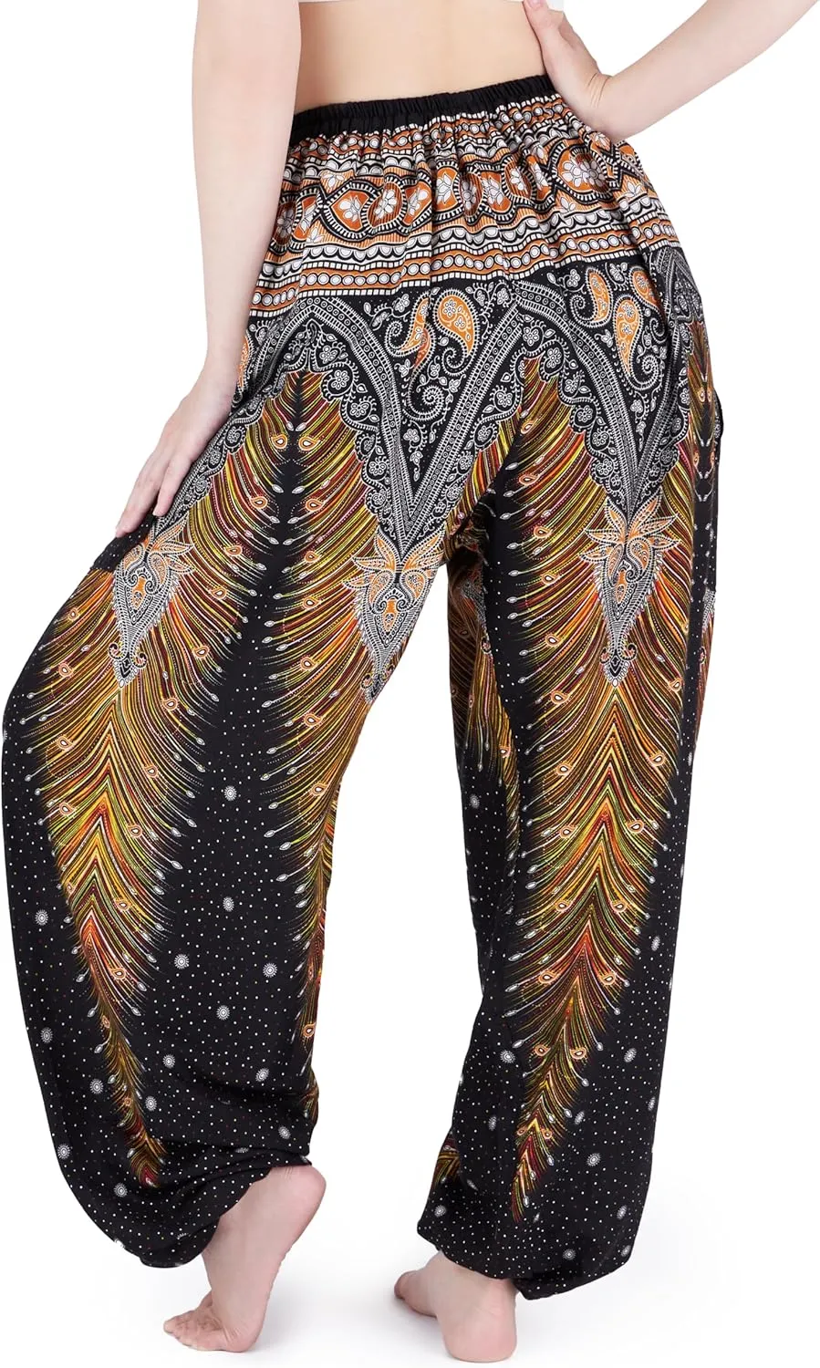 Lannaclothesdesign Women's Elephant Hippie Boho Yoga Harem Pants