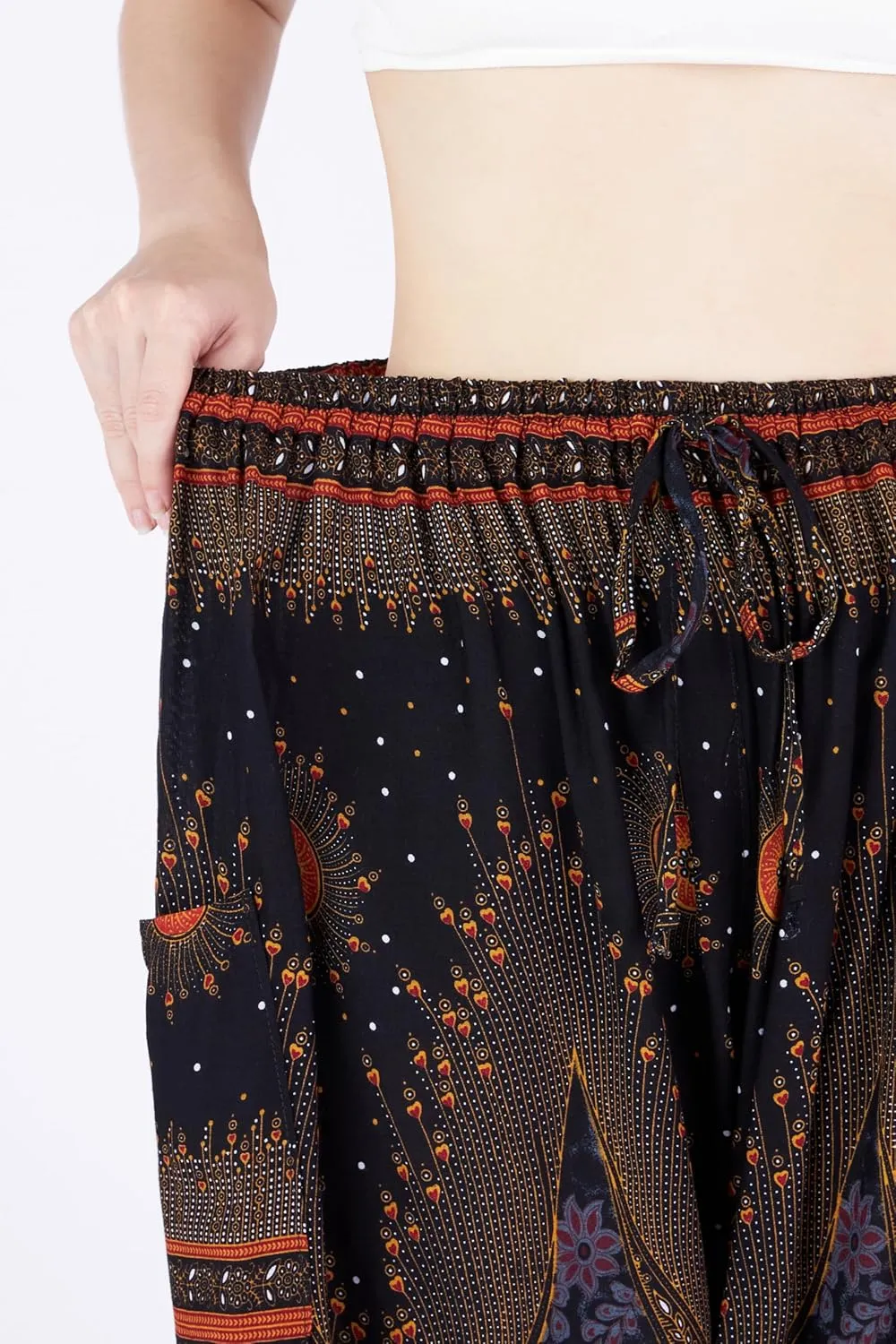 Lannaclothesdesign Women's Elephant Hippie Boho Yoga Harem Pants