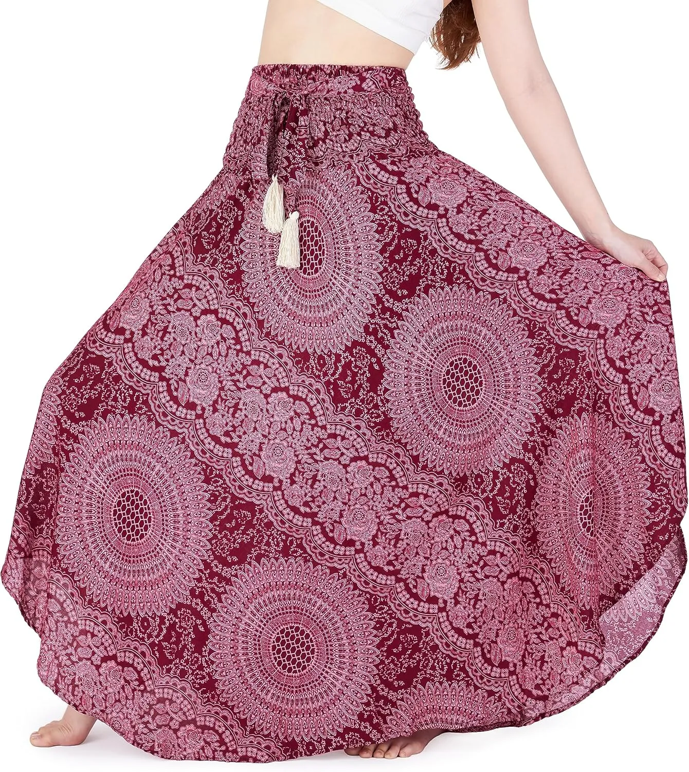 Lannaclothesdesign Women's Long Maxi Skirt Bohemian Gypsy Hippie Style Clothing Boho Skirts