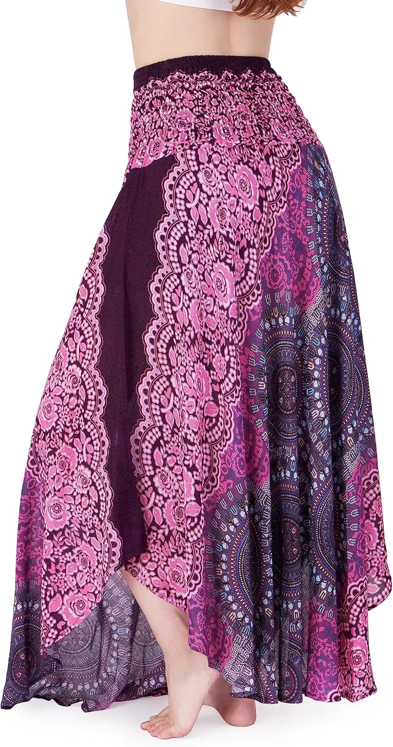 Lannaclothesdesign Women's Long Maxi Skirt Bohemian Gypsy Hippie Style Clothing Boho Skirts