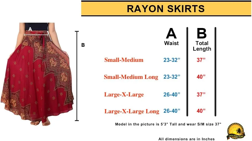 Lannaclothesdesign Women's Long Maxi Skirt Bohemian Gypsy Hippie Style Clothing Boho Skirts
