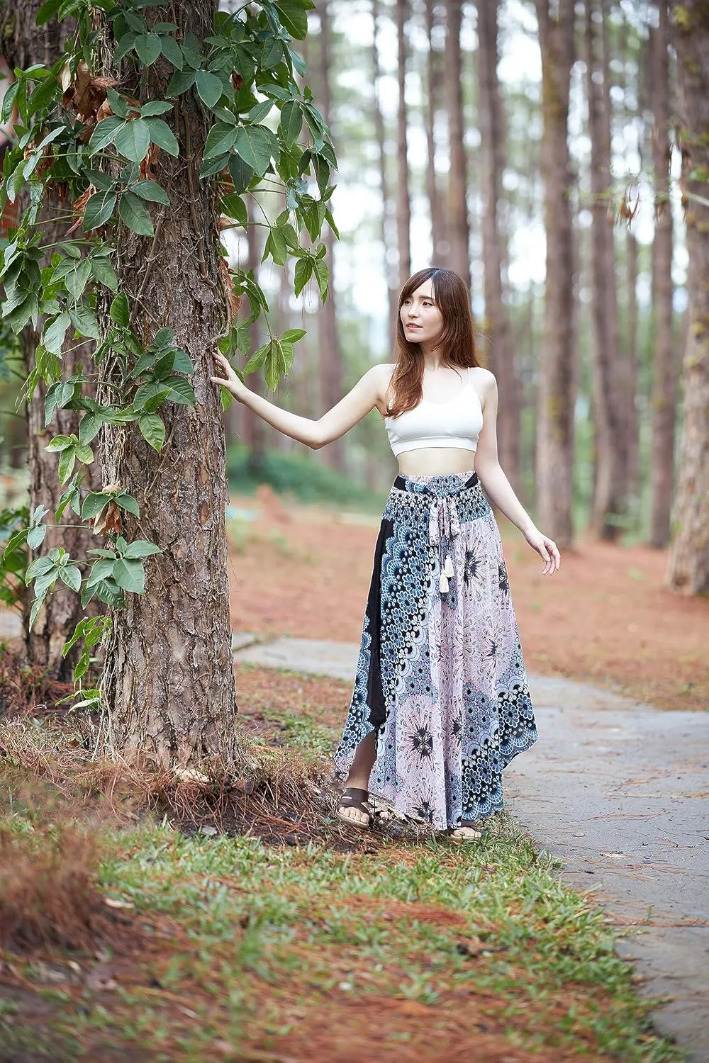 Lannaclothesdesign Women's Long Maxi Skirt Bohemian Gypsy Hippie Style Clothing Boho Skirts