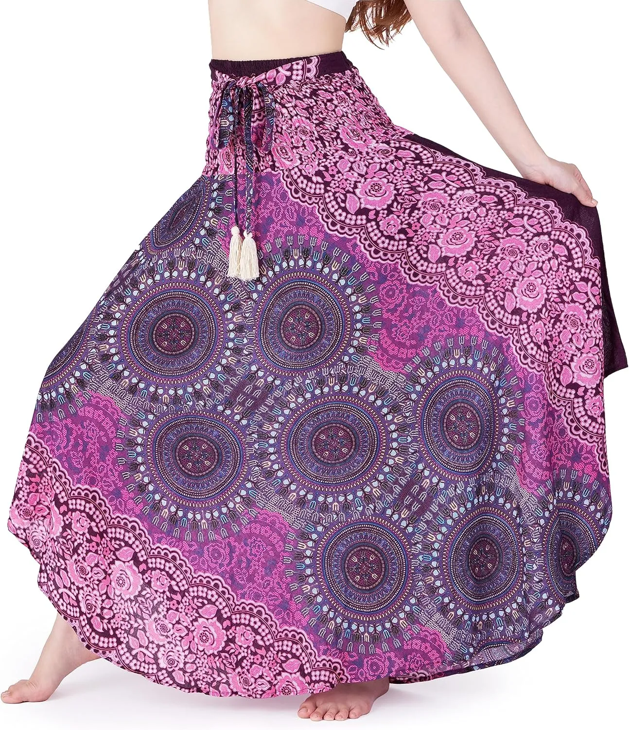 Lannaclothesdesign Women's Long Maxi Skirt Bohemian Gypsy Hippie Style Clothing Boho Skirts