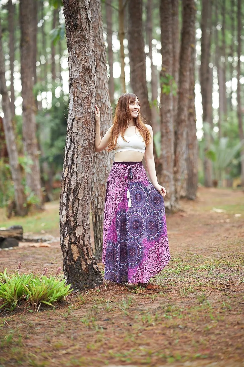 Lannaclothesdesign Women's Long Maxi Skirt Bohemian Gypsy Hippie Style Clothing Boho Skirts
