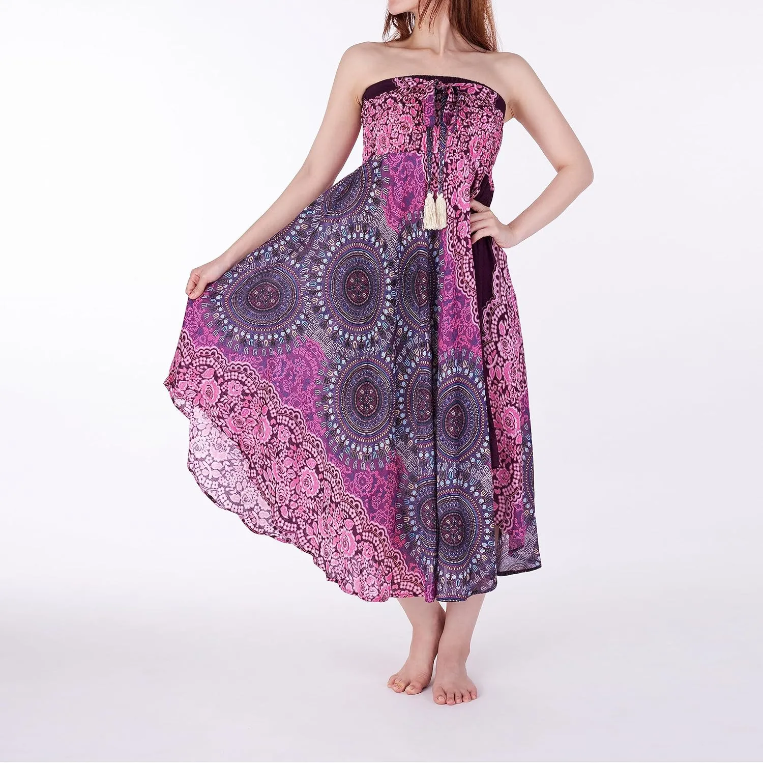 Lannaclothesdesign Women's Long Maxi Skirt Bohemian Gypsy Hippie Style Clothing Boho Skirts