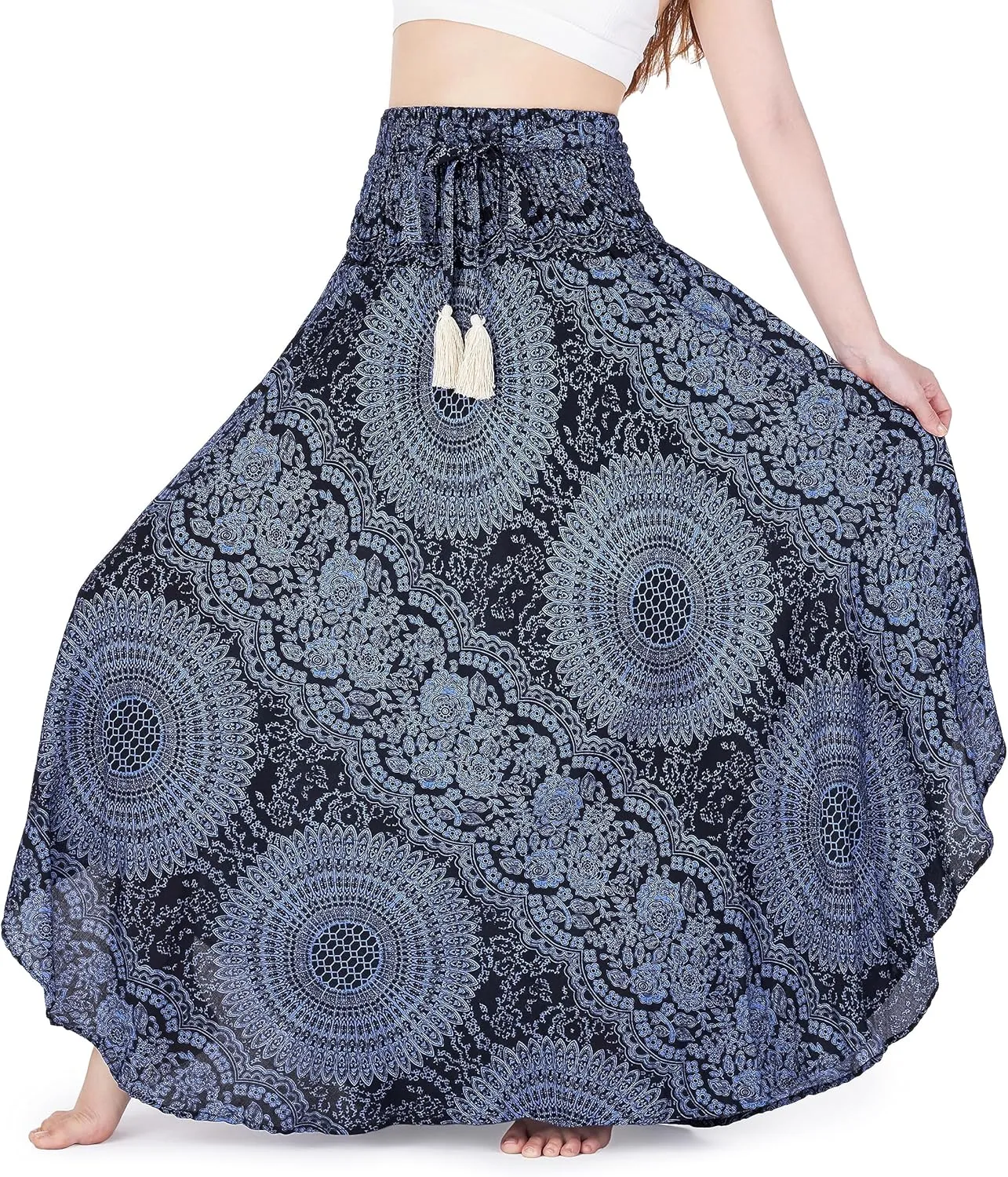 Lannaclothesdesign Women's Long Maxi Skirt Bohemian Gypsy Hippie Style Clothing Boho Skirts