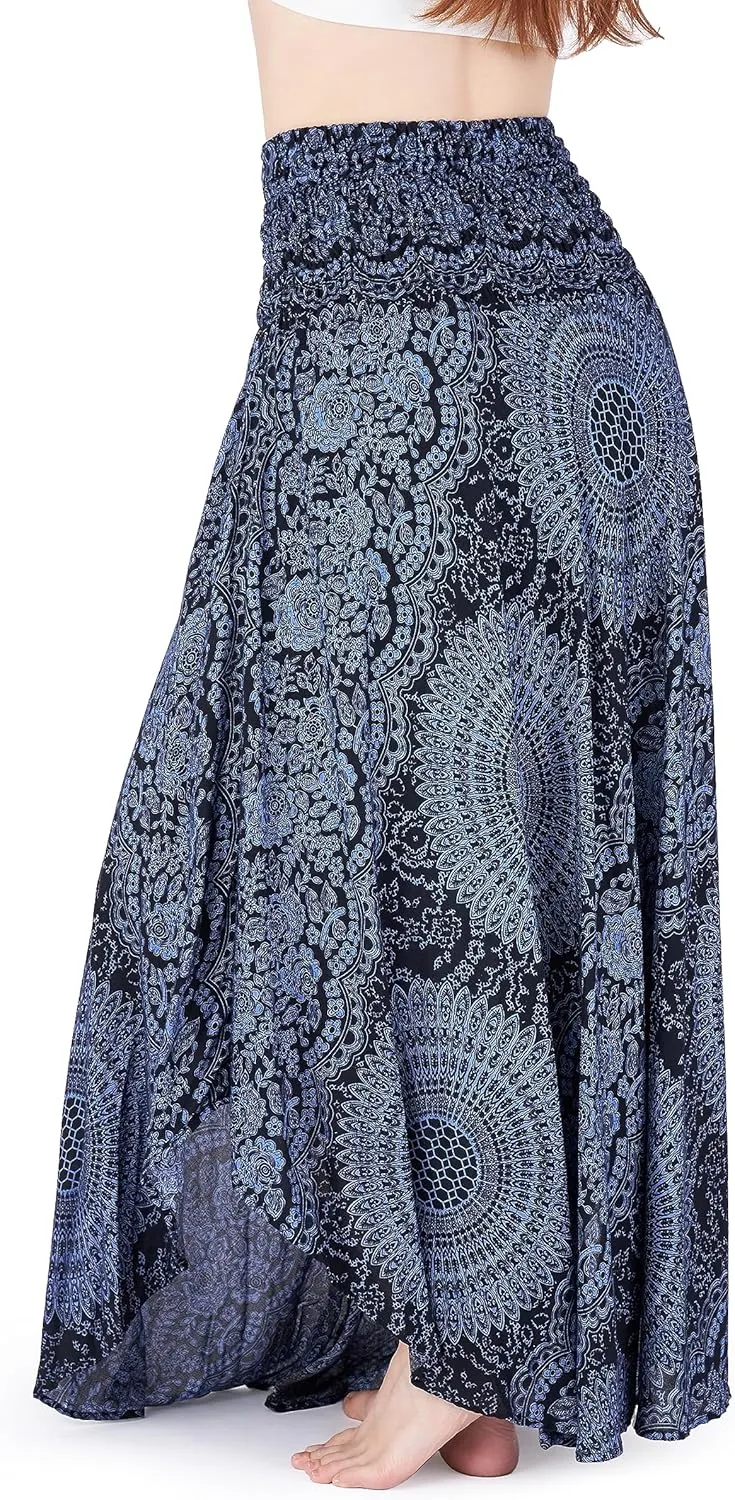 Lannaclothesdesign Women's Long Maxi Skirt Bohemian Gypsy Hippie Style Clothing Boho Skirts