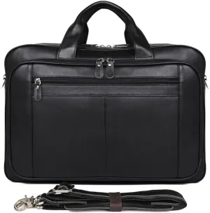 Leather Briefcase for Man Crazy Horse Leather 17 inch Laptop Business Handbag Cowhide Male Tote Big Shouler Bags(D)