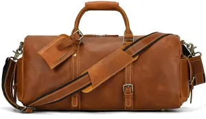 Leather Briefcase for Men Handbag Travel Bag Vintage Duffel Bag Men's Travel Shoulder Bag Crossbody Bag Cowhide Handbag