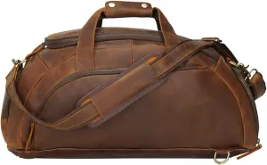 Leather Portable Travel Bag Can Shoulder Back Men's Vintage Cowhide Single Shoulder Crossbody Duffel Bag
