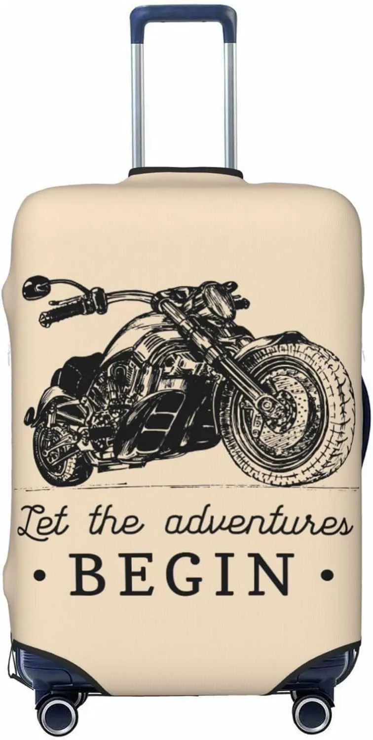 Let The Adventure Begin Print Washable Luggage Cover - Fashion Suitcase Protector Fits 18-32 Inch Luggage