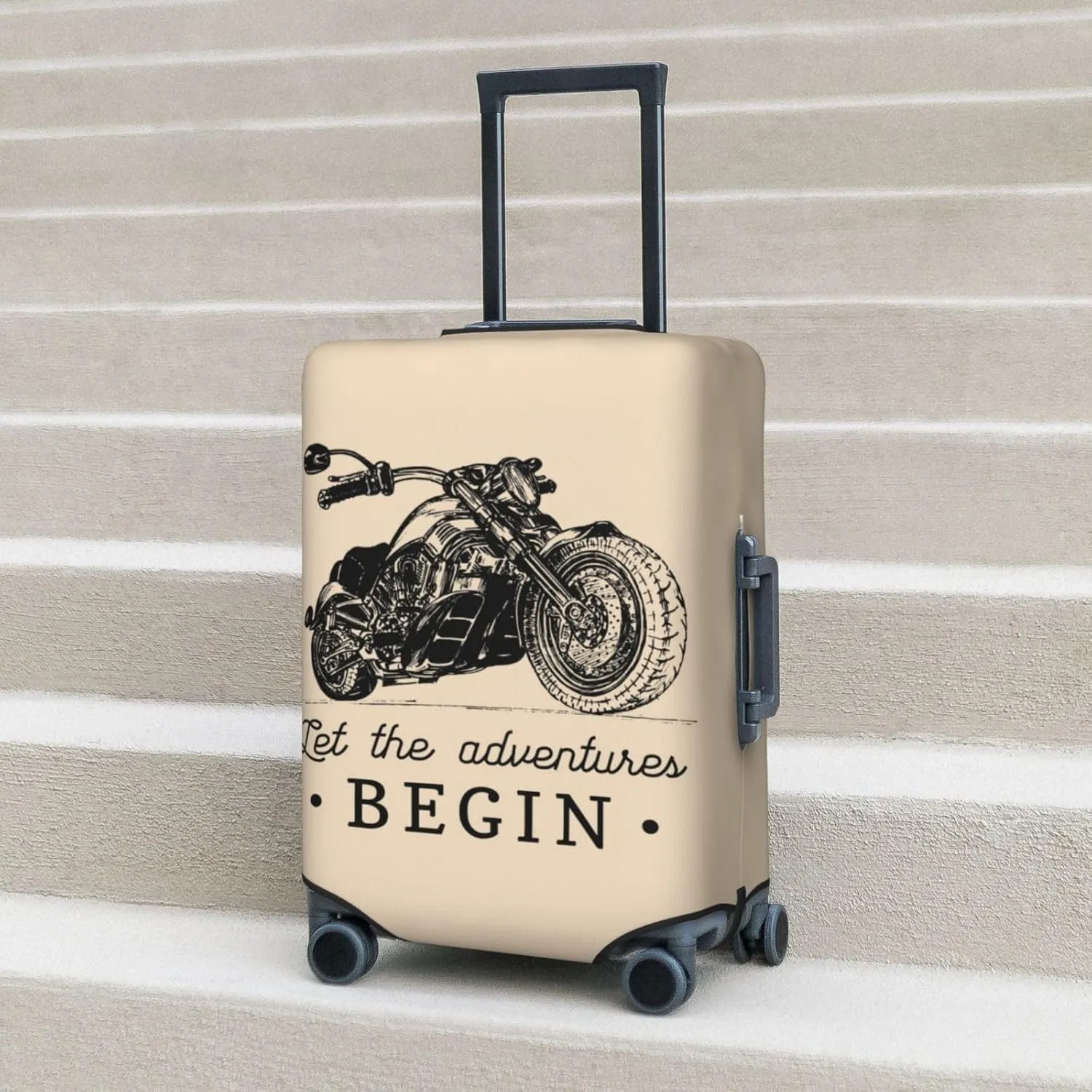 Let The Adventure Begin Print Washable Luggage Cover - Fashion Suitcase Protector Fits 18-32 Inch Luggage
