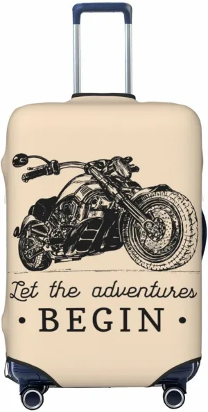 Let The Adventure Begin Print Washable Luggage Cover - Fashion Suitcase Protector Fits 18-32 Inch Luggage