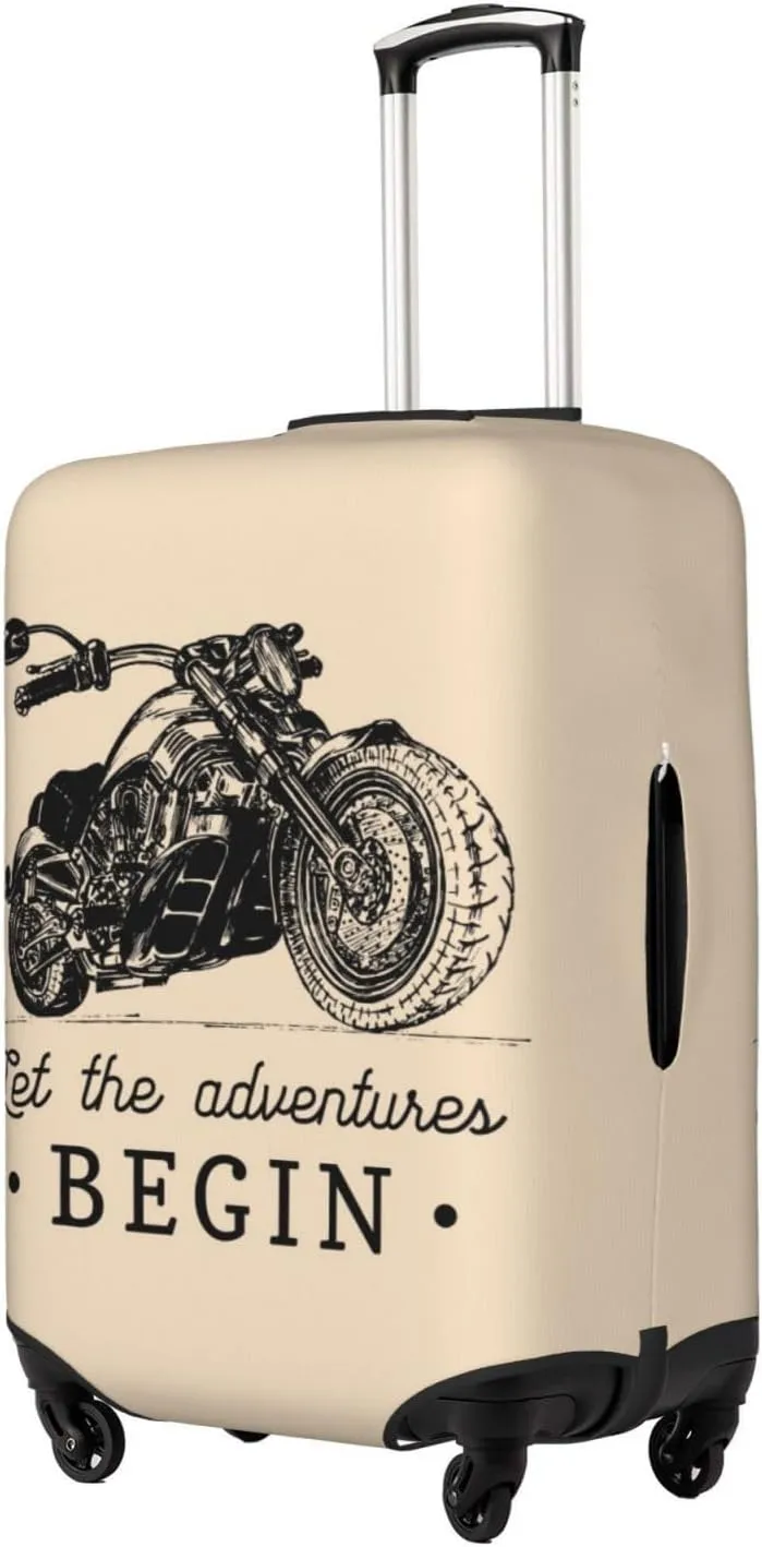 Let The Adventure Begin Print Washable Luggage Cover - Fashion Suitcase Protector Fits 18-32 Inch Luggage
