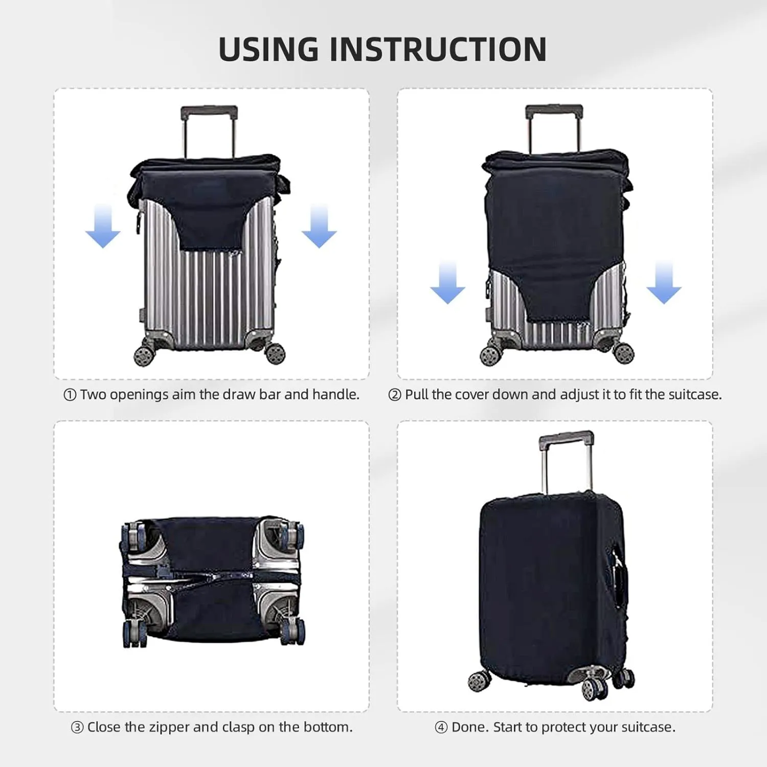 Let The Adventure Begin Print Washable Luggage Cover - Fashion Suitcase Protector Fits 18-32 Inch Luggage