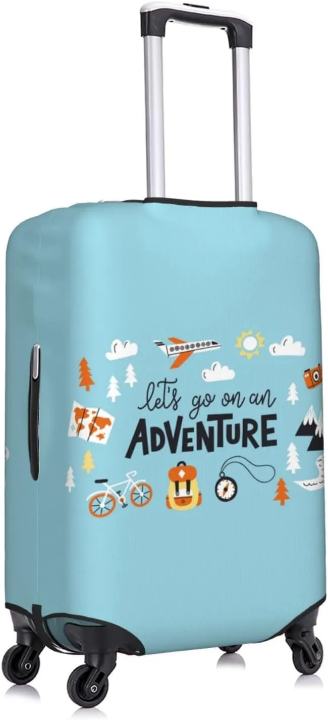 Let'S Go On An Adventure Print Washable Luggage Cover - Fashion Suitcase Protector Fits 18-32 Inch Luggage
