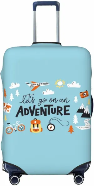Let'S Go On An Adventure Print Washable Luggage Cover - Fashion Suitcase Protector Fits 18-32 Inch Luggage