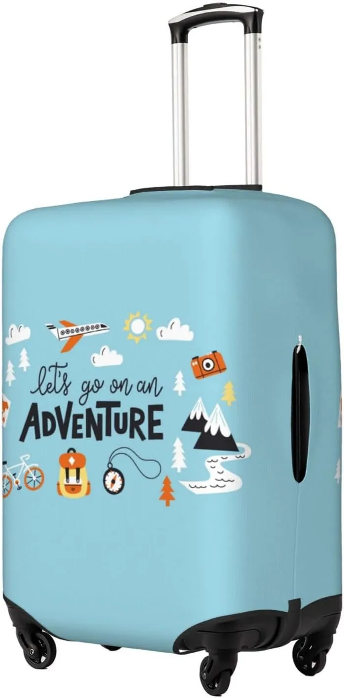 Let'S Go On An Adventure Print Washable Luggage Cover - Fashion Suitcase Protector Fits 18-32 Inch Luggage