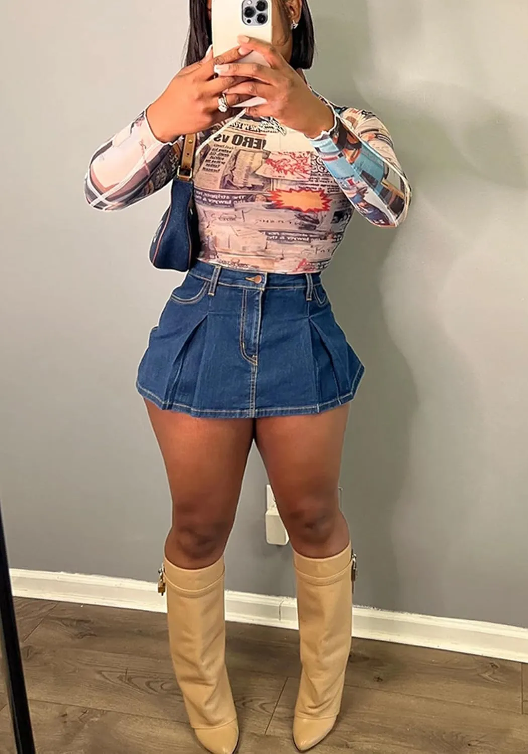 LETSVDO Women's Denim Shorts Cargo Y2k High Waisted Asymmetrical Pockets Jean Wrap Stretchy Skorts Streetwear Summer