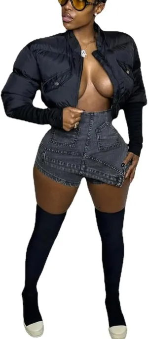 LETSVDO Women's Denim Shorts Cargo Y2k High Waisted Asymmetrical Pockets Jean Wrap Stretchy Skorts Streetwear Summer