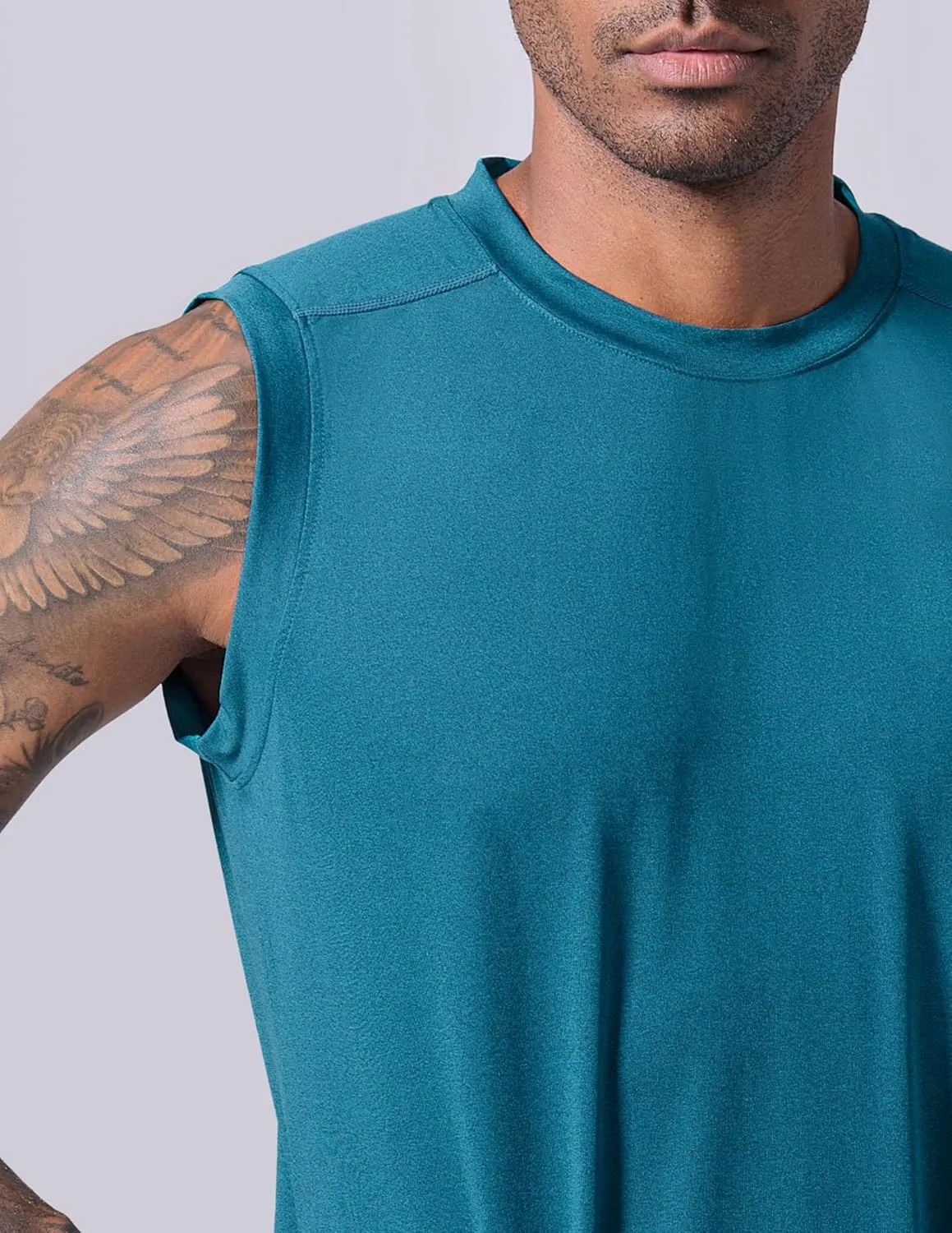 Liberty Imports Pack of 5 Men's Stretch Cool Dry Muscle Tank Tops Athletic Crewneck Sleeveless Workout Shirts